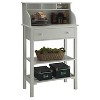 Designs2Go Office/Kitchen Storage Desk White - Breighton Home: Modern MDF Secretary with Open Shelf - 2 of 4