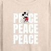 Women's - Disney - Mickey Peace Lightweight French Terry Wide Neck Long Sleeve Shirt - 2 of 4