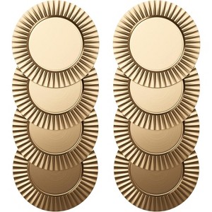 Charge It by Jay Ruffled Charger Plate 13" Decorative Melamine Service Plate for Home, Professional Dining, Weddings, Catering, Set of 8, Gold - 1 of 4