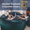 Ultimate Sack 5 Foot Memory Foam Filled Machine Washable Fur Covered Bean Bag Chair with Zipper, Double Stitching, and Durable Inner Liner, Ivory - 4 of 4