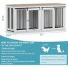 Dog Crate Furniture, for 2 Dogs, Heavy Duty Dog Kennel, for Large Breed with Removable Divider, Tray, Wooden Dog Crate - image 4 of 4