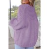 Coolmee Women's Open Front Chunky Knit Cardigan Loose Lantern Long Sleeve Oversized Sweater Coats with Pocket - 3 of 4