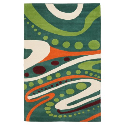 Teal/Multi Abstract Tufted Area Rug - (6'x9') - Safavieh