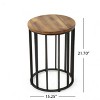 Vynxaria Patio End Tables - 15-Inch Natural Cylindrical Side Table with Rustic Charm - 4 of 4