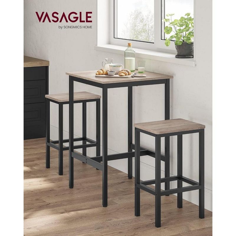 VASAGLE Bar Table, 23.6 x 23.6 x 36.2 Inches, Space Saving, Sturdy Metal Frame, Easy Assembly, 2 of 8