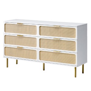 AMERLIFE  Rattan Boho  Dresser with Rubberwood Legs - 1 of 4