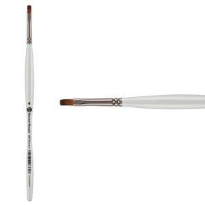 Borciani e Bonazzi UNICO Fiamatto Synthetic Series 821 Paint Brush, Flat Size 4 - For Acrylic and Watercolor Painting - Ergonomic Handle, - 1 of 4