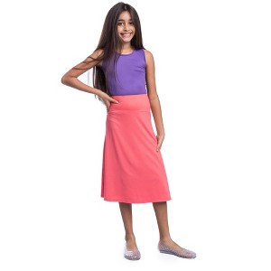 Girls Casual Elastic Waist A-Line Skirt - 24sevenKid™ - 1 of 4