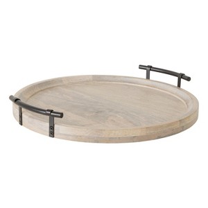 Kate and Laurel Bruillet Lazy Susan Tray, 20x20, Natural - 1 of 4