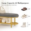GYIIYUO 46" Shoe Storage Bench with Cushion Entryway Bench Modern Metal Legs Shoe Rack end of Bed with Shelf - 3 of 4