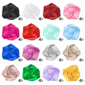 Unique Bargains Handmade Men Suits Formal Boutonnieres Wedding Corsage Lapel Pin Flower Brooch Butterfly Buckle 16 Pcs Mutilcolor - 1 of 4