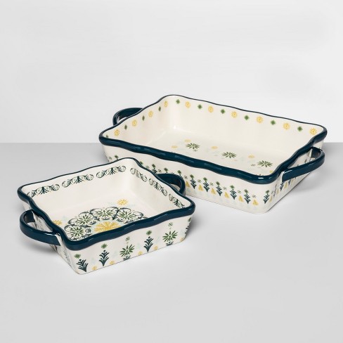 2pk Stoneware Indo with Scallop Bakeware Set - Opalhouse™