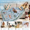Lomsoe Christmas Blanket Flannel Holiday Blanket Xmas Deer Throw Blanket for Couch Bed Living Room, Christmas Reindeer Blue. - 3 of 4