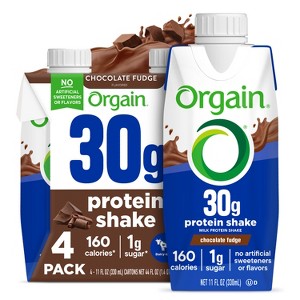 Orgain 30g Protein Shake - Chocolate - 4pk/11 fl oz - 1 of 4