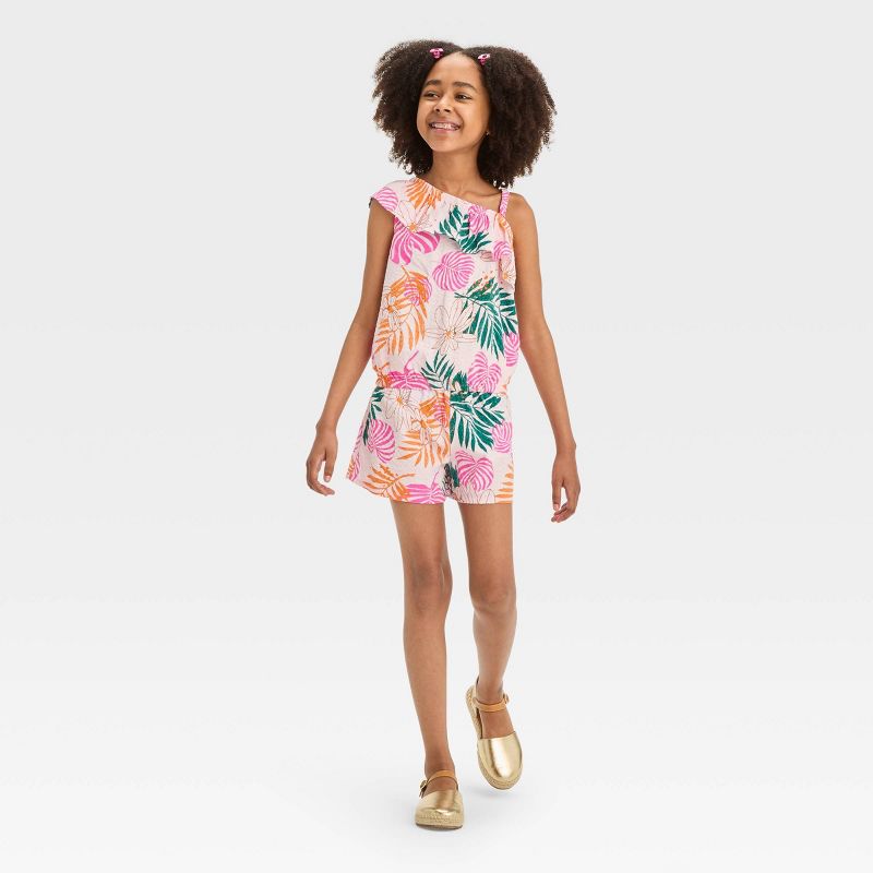 Girls' 2pc One-Shoulder Top and Pull-On Seersucker Shorts Set - Cat & Jack™, 1 of 6