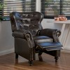 Push Back Button-Tufted Recliner Chair with Rolled Arms and Copper Accents - 2 of 4