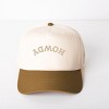 3D Puff Embroidered Howdy Upside Down Arch - Women's Canvas Trucker Hat - 2 of 3