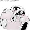 Sterling Silver Pink Travel Bag Charm with Enamel, Cute Jewelry Gift for Women - 4 of 4
