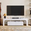 Modern TV Stand Entertainment Center with LED Lighting - 2 Drawers, Open Shelf, 16-Color Remote Control Lights - Holds Up to 70" TV - 3 of 4