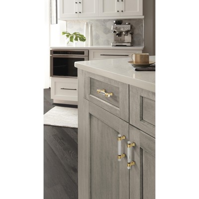 Clear and Champagne Bronze 3-3/4 Inch Bar Cabinet Pull