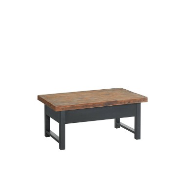 Pomona Rustic Natural Rectangular Lift-Top Coffee Table with Storage