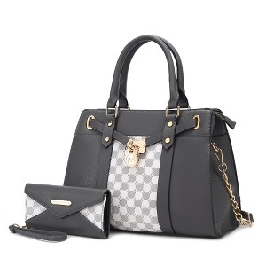 MKF Collection Christine Circular Print Vegan Leather Satchel Bag for Women with Matching Wallet by Mia K - 1 of 4