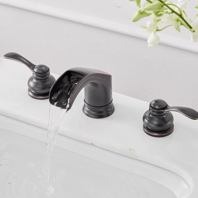 Oil-Rubbed Bronze 2-Handle Waterfall Bathroom Faucet