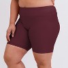 Calypsa Women's Plus Size Chlorine Resistant High Waisted Mid-Thigh Swim Shorts - 3 of 4