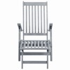 vidaXL Patio Deck Chair with Footrest Gray Wash Solid Acacia Wood - 2 of 4