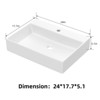 Coucheta Bathroom Undermount Sink, White Ceramic Basin, Vanity Sink for Countertop Installation, Modern Bathroom Remodel and Guest Bath - 3 of 4