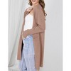 Women's Long Cardigans Cozy Open Front Casual Fall Sweater Coat with Pocket - 3 of 4