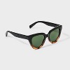 Women's Round Cateye Two-Tone Sunglasses - A New Day™ Black - 2 of 2