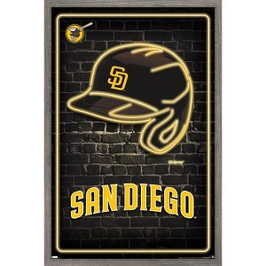 Trends International MLB San Diego Padres - Neon Helmet 23 Framed Wall Poster Prints - 1 of 4