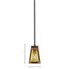 Toltec Lighting Apollo 1 - Light Pendant in  Dark Granite with 5" Square Santa Cruz Art Glass Shade - 2 of 2