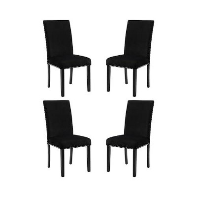 New Classic Furniture, Celeste Black Wood Upholstered Dining Chair (Set of 4)