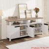Living Room TV Stand for 70 Inch TV, 63 Inch Long Farmhouse Entertainment Center w/Storage and Open Shelf, Modern Tall Media Console Table - 4 of 4