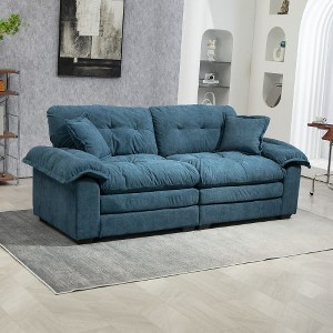CAVINAS 84 Inch Chenille Sofa, Upholstered Loveseat Sofa, Deep Seat Sofa Couch with 2 Throw Pillows & Memory Foam for Living Room, Office, Bedroom - 1 of 4