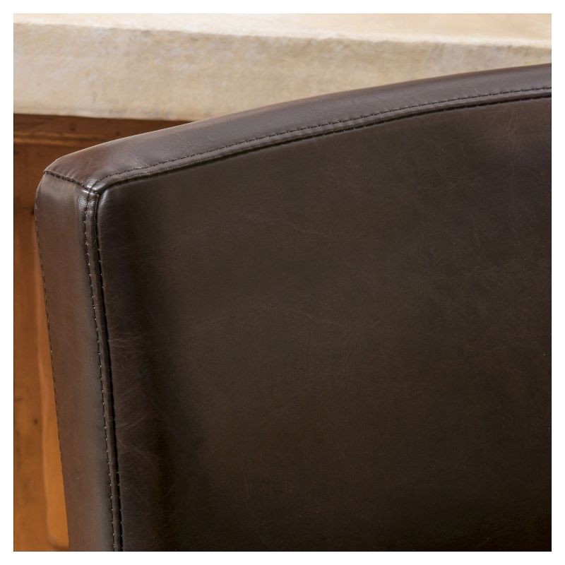 Set of 2 26&#34; Portman Bonded Leather Counter Height Barstool Brown - Christopher Knight Home, 4 of 8