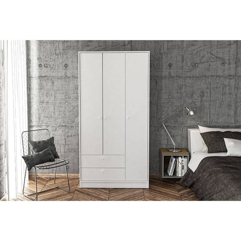 Denmark 3 Door and 2 Drawer Wardrobe White - Polifurniture, 6 of 9
