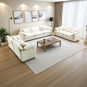 3-Piece Corduroy Sofa Set with Deep Seats & Pillows - 1 of 4