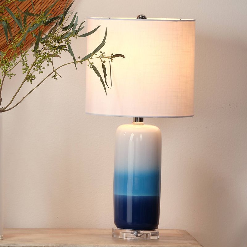 Haze Ombre Ceramic Table Lamp with Drum Shade Blue - Splendor Home, 4 of 6