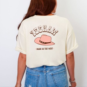 Simply Sage Market Yeehaw Made In The West Front And Back Garment Dyed Tee - 1 of 4