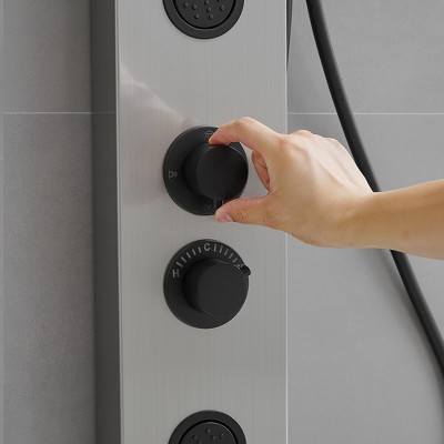 Black Nickel Multi-Function Shower Panel with Body Jets