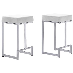 Best Master Furniture,Dorrington Velvet Backless Counter Height Stool (Set of 2) - 1 of 2