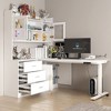 Famapy Liftable Desk Computer Desk Large Desktop All-in-One Composite Storage Cabinet White - 4 of 4