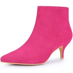 Perphy Women's Elegant Pointed Toe Side Zip Stiletto Heels Ankle Booties - 1 of 4