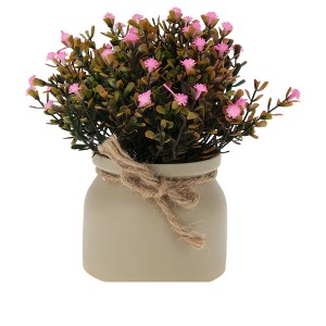 Unique Bargains Artificial Plants Baby's Breath in Pot Plastic 3.94"x3.94"x7.09" 1 Pc - 1 of 4
