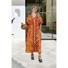LA LEELA Women's Summer Holiday Beach Casual Dailywear Loose Caftan Long Casual Mumu Loungewear Dashiki House Dresses 2X-3X Brown, Leaf - 4 of 4