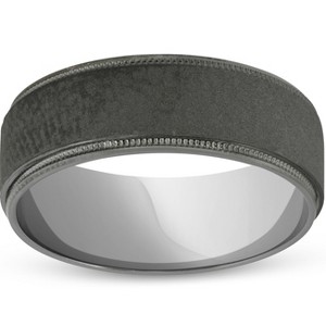 Pompeii3 10k Black Gold 8MM Brushed Mens Wedding Band - 1 of 4