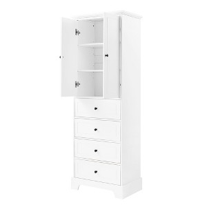 NicBex 68.1Inch Tall Bathroom Storage Cabinet,Modern Storage Cabinet with 2 Doors and 4 Drawers - 1 of 4